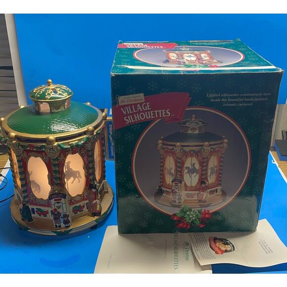Vintage MR. CHRISTMAS Village Silhouettes Ballroom 1998 w original box. Works - Picture 2 of 10